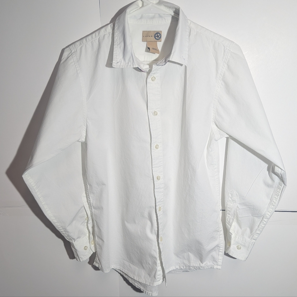 J.Khaki White Classic Dress Shirt Size Large Men's